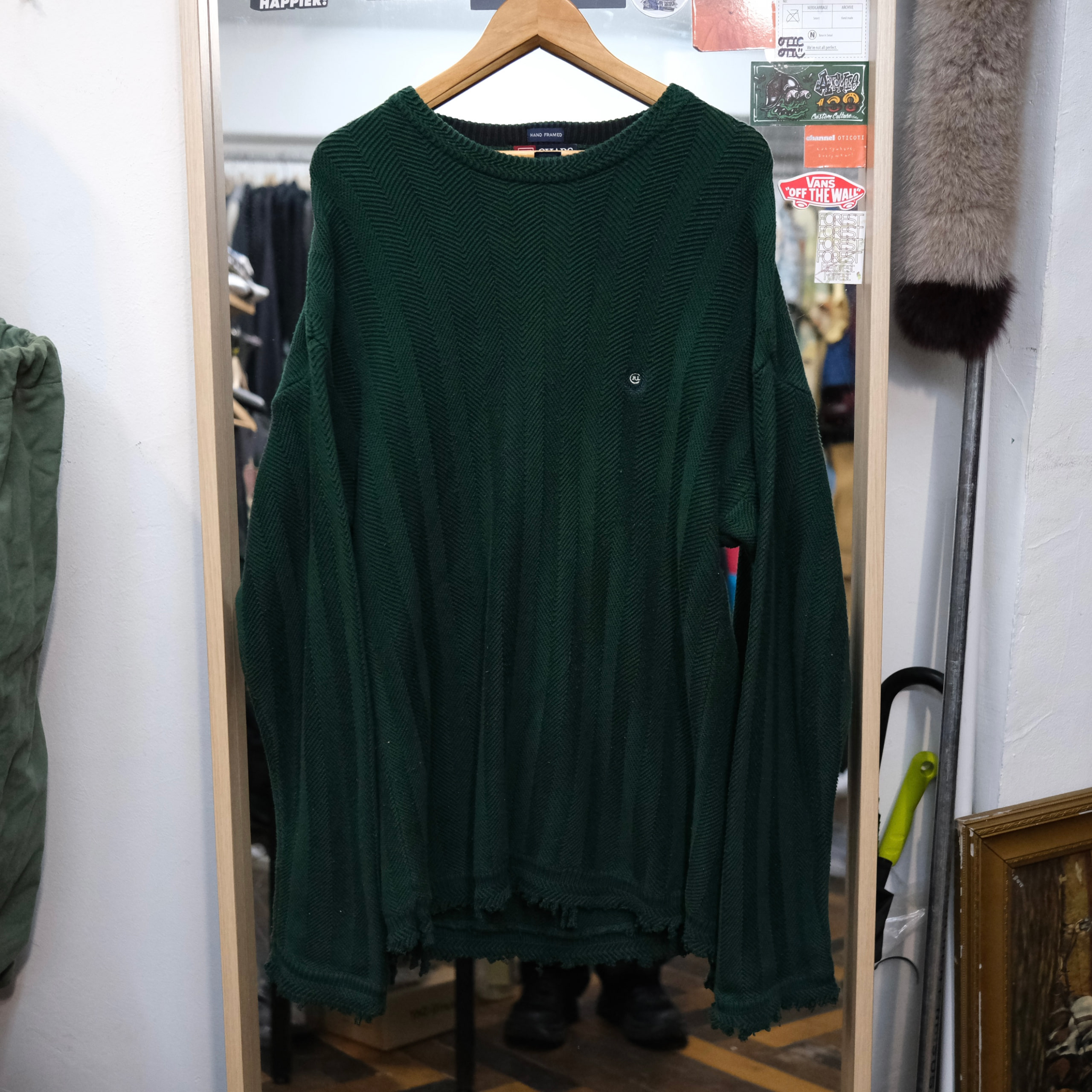 (Custom line) Chaps knit dark green long sleeve