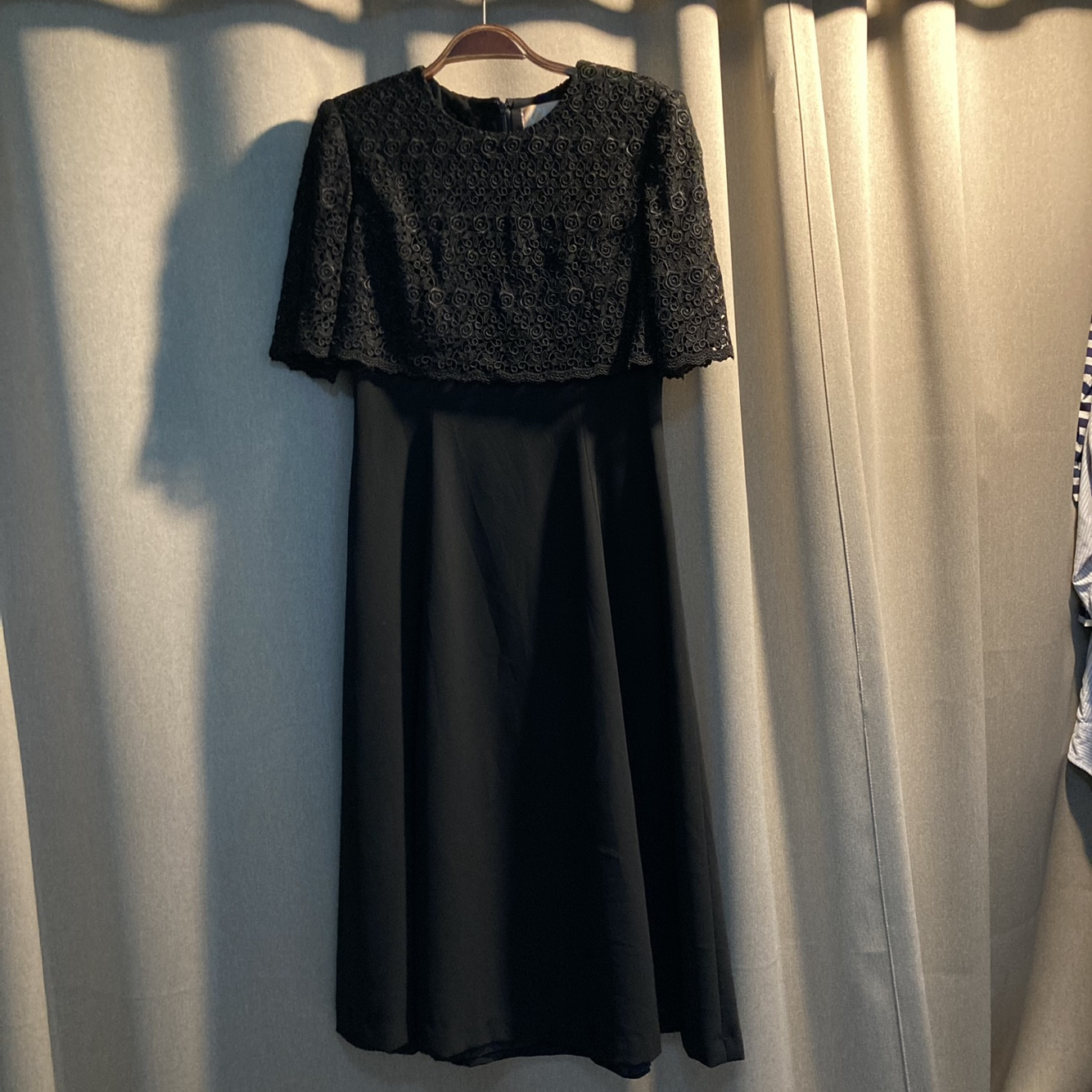 Chloe flower pattern black silk dress